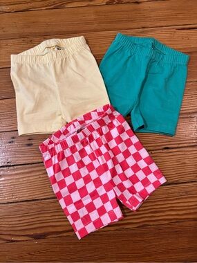 Old Navy 3-Pack Toddler Biker Shorts - Yellow, Teal & Red Checker